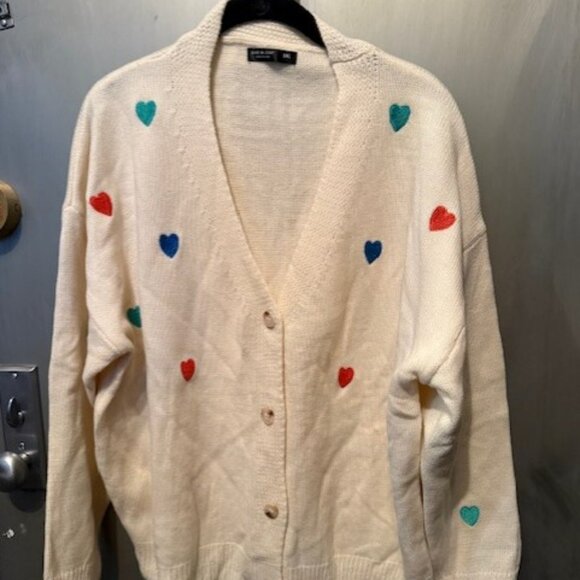 Retro V-Neck embroidered heart sweater cardigan - Picture 4 of 16
